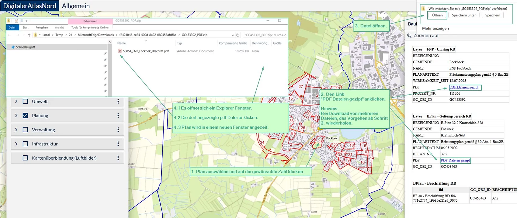 Anleitung 1 zum Abruf der digitalen Bauleitpläne